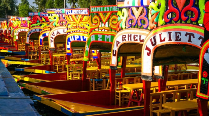 Trajineras en Xochimilco